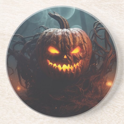 Evil Pumpkin Zandsteen Onderzetter (Voorkant)