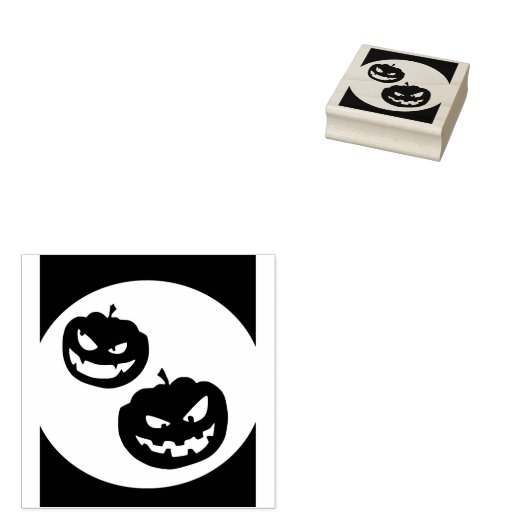 Evil pumpkins silhouette (kunstzegel) rubberstempel (Gestempeld)