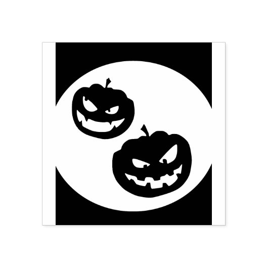 Evil pumpkins silhouette (kunstzegel) rubberstempel (Afrduk)