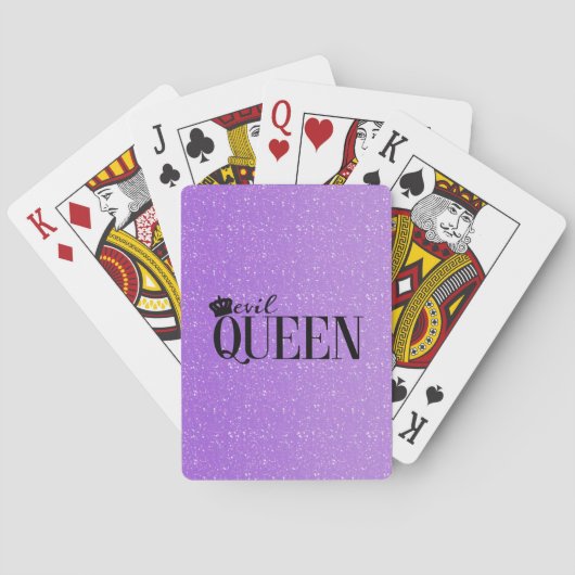 EVIL QUEEN Crown Paars Glitter Glam-speelkaarten Speelkaarten (Achterkant)