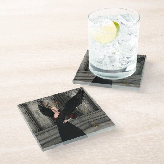 Evil Queen Glazen Onderzetter (Schuin)