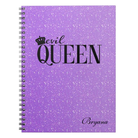 EVIL QUEEN Paars Glitter Glam Notitieboek Journal (Voorkant)