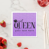 EVIL QUEEN Paars Glitter Glam Party Napkins Servet (Insitu)