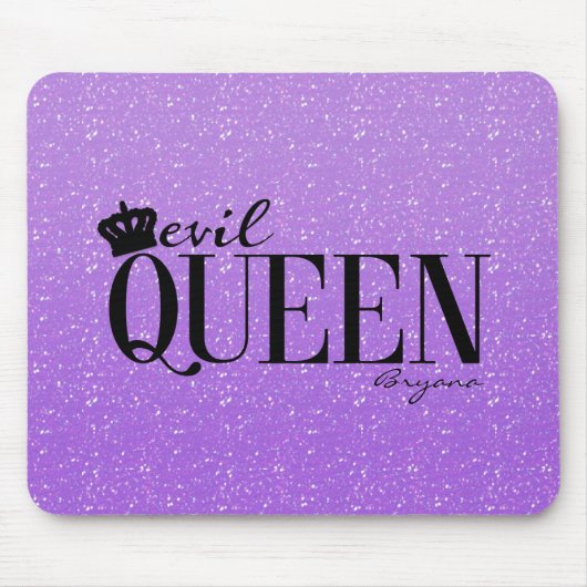 EVIL QUEEN Paarse Glitter Glam Crown Muismat (Voorkant)