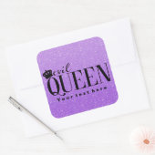 EVIL QUEEN Paarse Glitter Glam Party Favor Sticker (Envelop)
