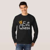 Evil Queen With Crown Black Halloween Costume Funn T-shirt (Voorkant volledig)