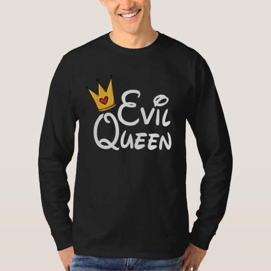 Evil Queen With Crown Black Halloween Costume Funn T-shirt (Voorkant)