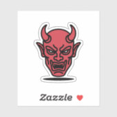 Evil Red Devil Face Halloween Sticker (Vel)
