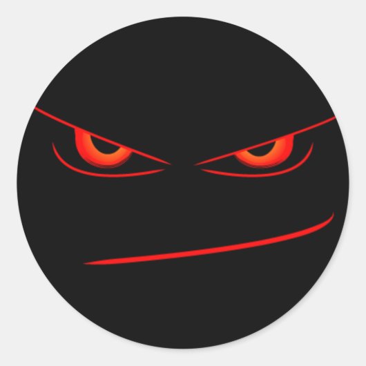 Evil Red Eyes Seal Ronde Sticker (Voorkant)