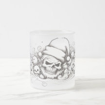 Evil Santa Skull: Inktlijn in Kerstglas