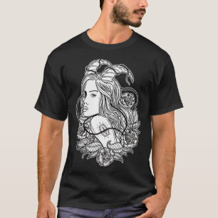 Evil Satanic Woman Horns Gothic Gothic Witchcraft T-shirt