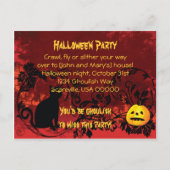 Evil Scary Black Cat Halloween Party Uitnodiging (Voorkant)