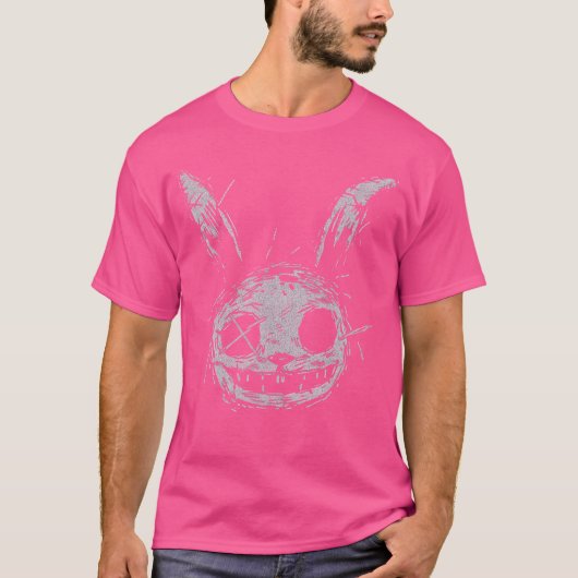 Evil Scary Bunny Rabbit Alt Goth Grunge Horror Aes T-shirt (Voorkant)