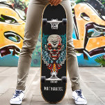 Evil Scary Clown Custom Name Persoonlijk Skateboard<br><div class="desc">Schuine scène Cline Custom Name skateboard</div>