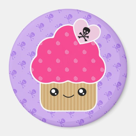 Evil schattig kawaii cupcake van de dood magneet (Voorkant)