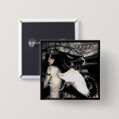 Evil Side Angel Vierkante Button 5,1 Cm (Voorkant /achterkant)