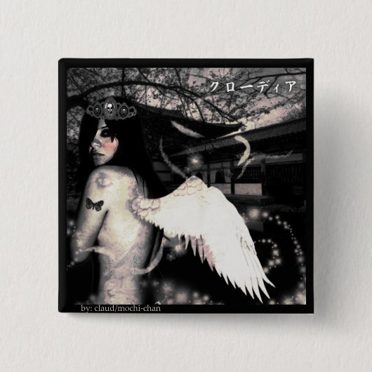 Evil Side Angel Vierkante Button 5,1 Cm (Voorkant)