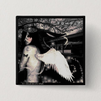 Evil Side Angel Vierkante Button 5,1 Cm