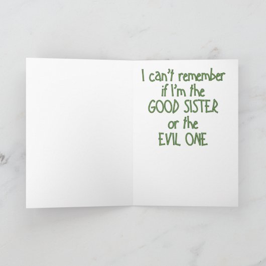 Evil Sister - Wenskaart Kaart (Binnen)