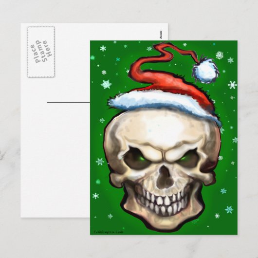 Evil Skull-kerst Feestdagenkaart (Voorkant / Achterkant)