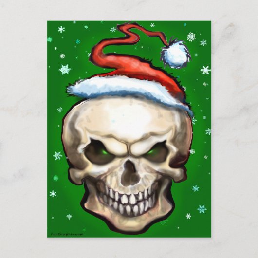 Evil Skull-kerst Feestdagenkaart (Voorkant)