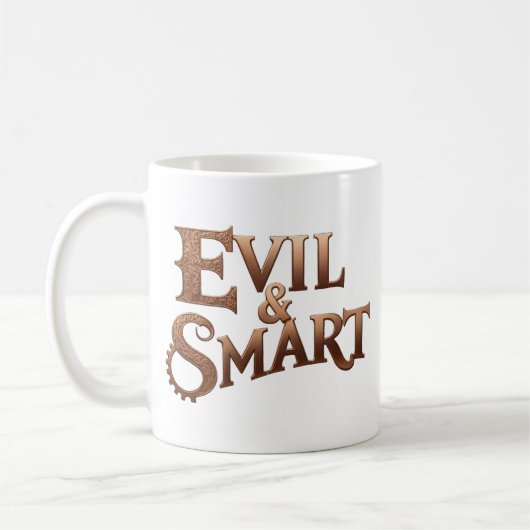 Evil&Smart, nur Schrift, text only Koffiemok (Links)