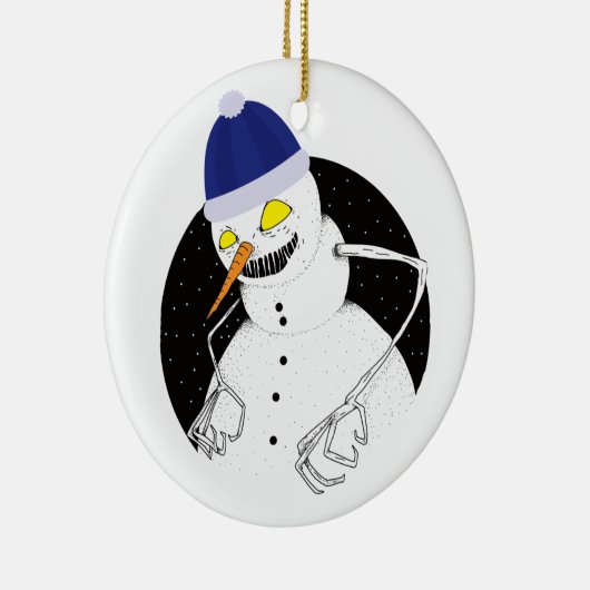 Evil Snowman Keramisch Ornament (Rechts)