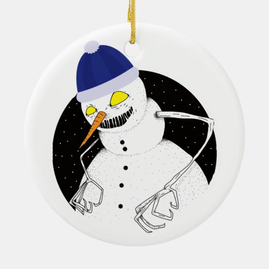 Evil Snowman Keramisch Ornament (Achterkant)