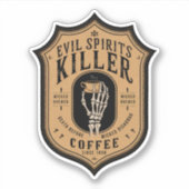 Evil Spirits Killer Coffee Label Sticker (Voorkant)