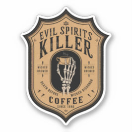 Evil Spirits Killer Coffee Label Sticker