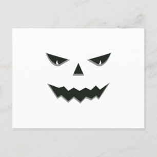 Evil Spooky Pumpkin Face Jack O' Lantern Halloween Briefkaart