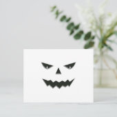 Evil Spooky Pumpkin Face Jack O' Lantern Halloween Briefkaart (Staand voorkant)