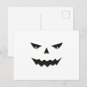 Evil Spooky Pumpkin Face Jack O' Lantern Halloween Briefkaart (Voorkant / Achterkant)