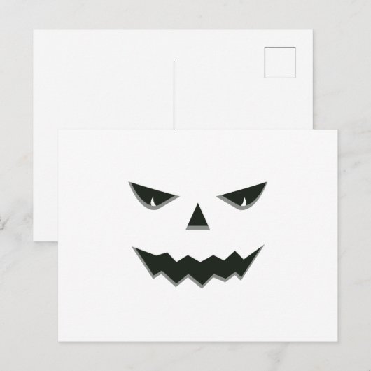 Evil Spooky Pumpkin Face Jack O' Lantern Halloween Briefkaart (Voorkant / Achterkant)
