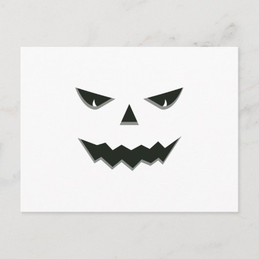 Evil Spooky Pumpkin Face Jack O' Lantern Halloween Briefkaart (Voorkant)