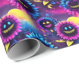 Evil Sunflowers - griezelige Schattigee gloed gezi Cadeaupapier