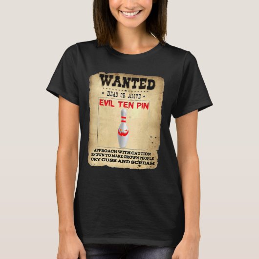 Evil Ten Pin 10 Bowling Short Hoeve T-shirt (Voorkant)