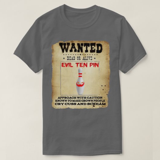 Evil Ten Pin 10 Funny Bowling Short Hoeve T-shirt (Design voorkant)
