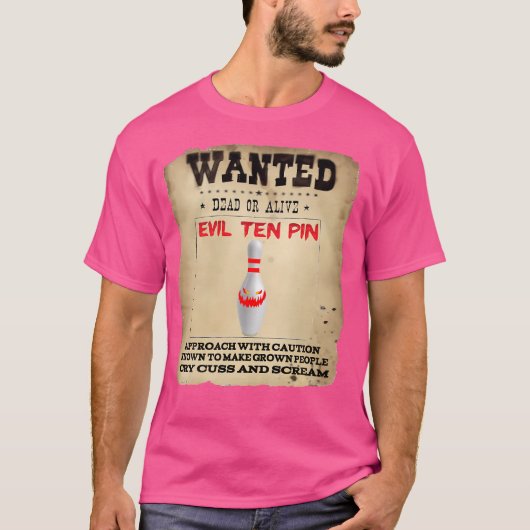 Evil Ten Pin 10 Funny Bowling T-shirt (Voorkant)
