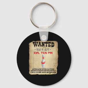 Evil Ten Pin 10 Funny Bowling T-shirt met korte mo Sleutelhanger