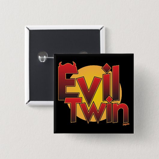 Evil Twin Vierkante Button 5,1 Cm (Voorkant /achterkant)
