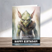 Evil Wicked Fantasy Goblin Gelukkige Verjaardag Kaart