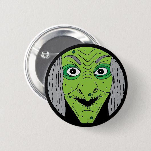 Evil Wicked Witch gezicht Kinder Halloween Ronde Button 5,7 Cm (Voorkant /achterkant)
