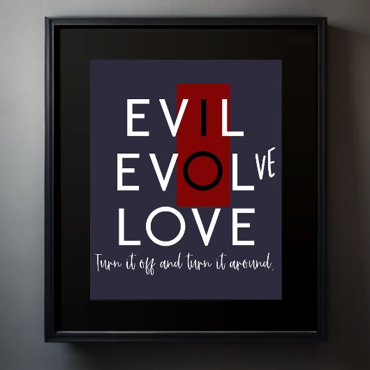 Evil's Red Schakel het uit Zet het om Evolv Poster