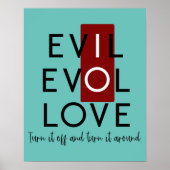 Evil's Red Schakel het uit Zet het om Poster (Voorkant)