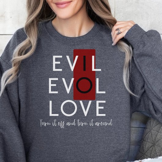 Evil's Red Schakel uit voor Love White T-shirt
