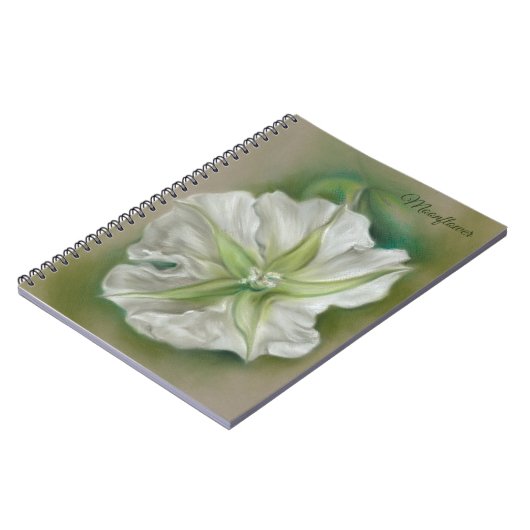 Eving Moonflower Pastel Kunst op maat Notitieboek (Linkerzijde)