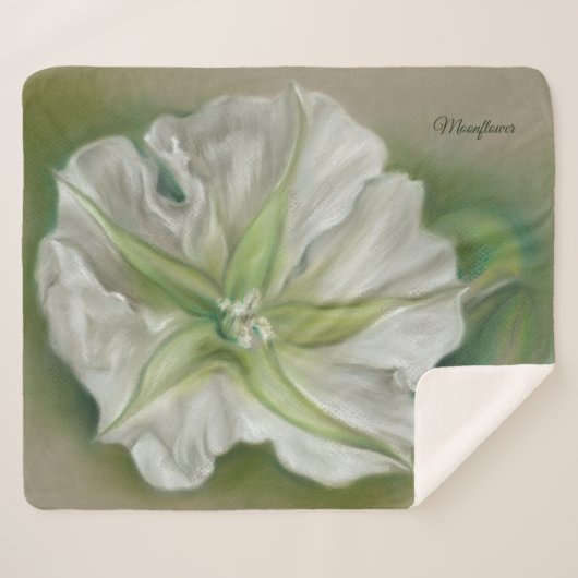 Eving Moonflower Pastel Kunst op maat Sherpa Deken (Voorkant (horizontaal))