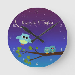 Eving Owls Wall Clock Ronde Klok