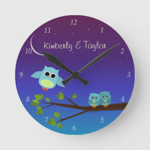 Eving Owls Wall Clock Ronde Klok